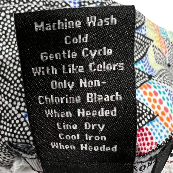 Vintage 90s ATTYRE NYC Aboriginal Print Rainbow Pants Silver Buttons - Picture 4 of 9